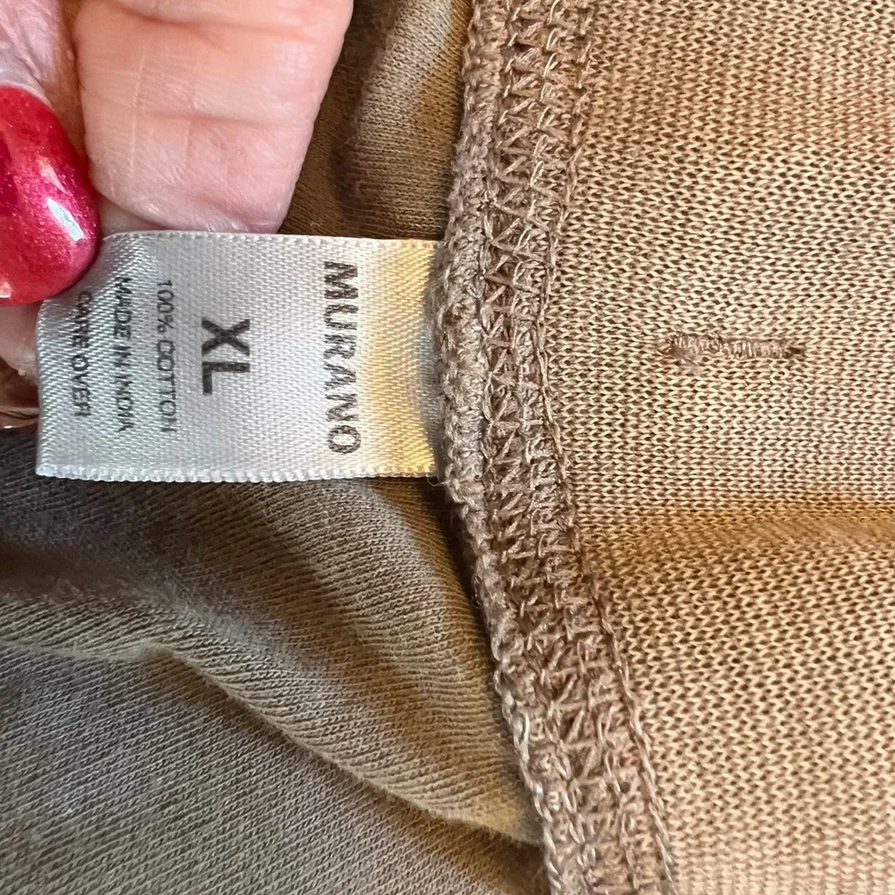Murano Lounge Pants Cotton Jersey Brown Relaxed XL Drawstring Wide Leg Pajamas